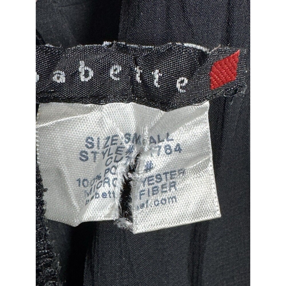 Babette SF Art To Wear Tunic Blouse Small Black Crinkle Scarf Top Minimalist - Picture 7 of 14